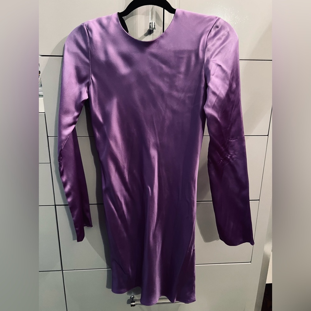 AMANDA UPRICHARD SILK BACKLESS MINI DRESS